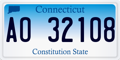 CT license plate AO32108
