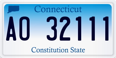 CT license plate AO32111