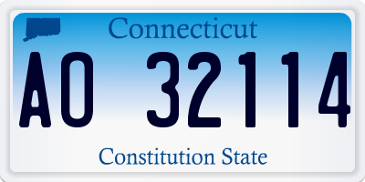 CT license plate AO32114