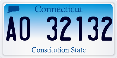 CT license plate AO32132