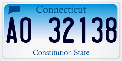 CT license plate AO32138