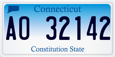 CT license plate AO32142