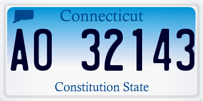 CT license plate AO32143