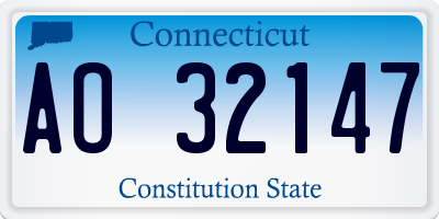 CT license plate AO32147
