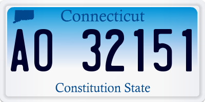 CT license plate AO32151