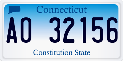 CT license plate AO32156