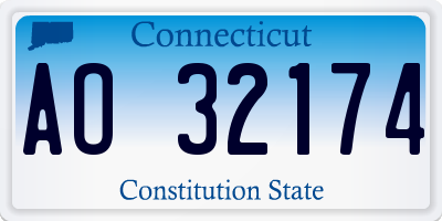 CT license plate AO32174