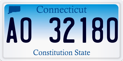 CT license plate AO32180