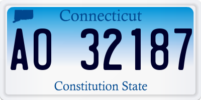 CT license plate AO32187