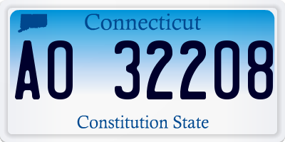 CT license plate AO32208