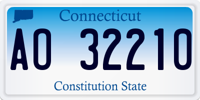 CT license plate AO32210