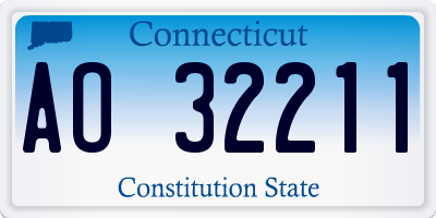 CT license plate AO32211