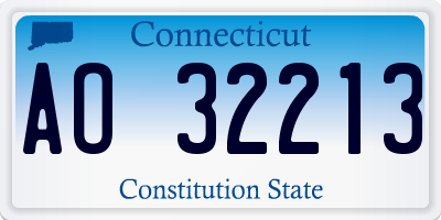 CT license plate AO32213