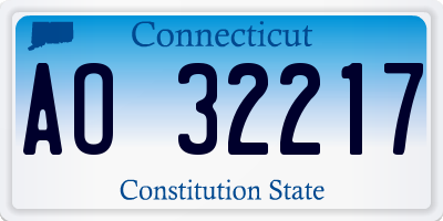 CT license plate AO32217