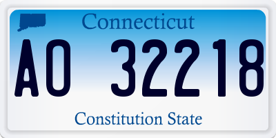 CT license plate AO32218
