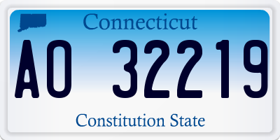 CT license plate AO32219