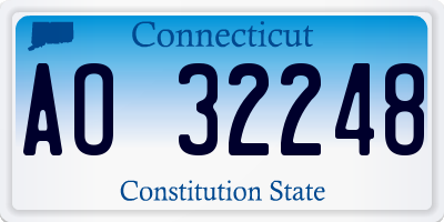 CT license plate AO32248