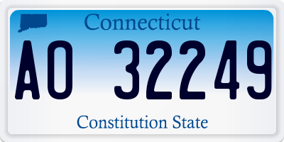 CT license plate AO32249