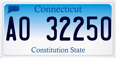 CT license plate AO32250