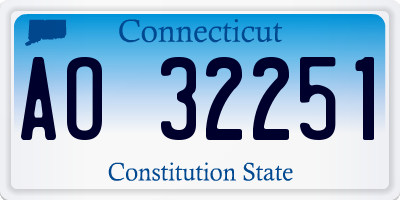 CT license plate AO32251