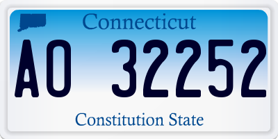 CT license plate AO32252