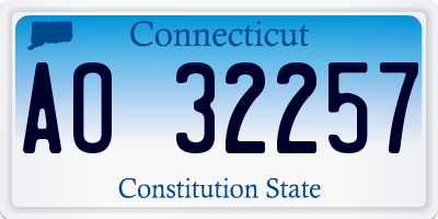 CT license plate AO32257