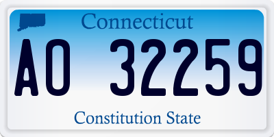 CT license plate AO32259