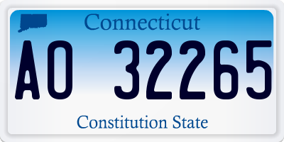 CT license plate AO32265