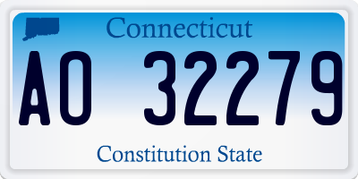 CT license plate AO32279