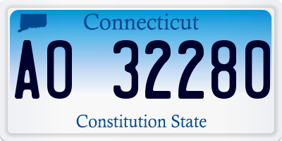 CT license plate AO32280