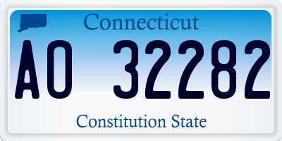 CT license plate AO32282