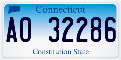 CT license plate AO32286