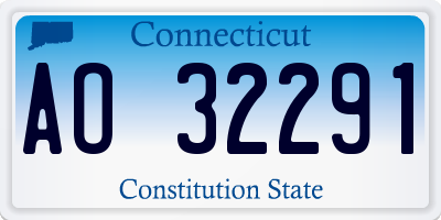 CT license plate AO32291