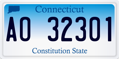 CT license plate AO32301