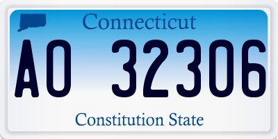 CT license plate AO32306