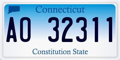 CT license plate AO32311
