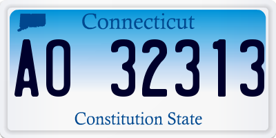 CT license plate AO32313