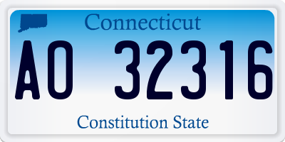 CT license plate AO32316