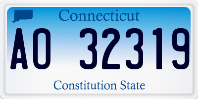 CT license plate AO32319