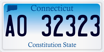 CT license plate AO32323