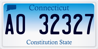 CT license plate AO32327
