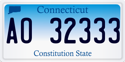 CT license plate AO32333