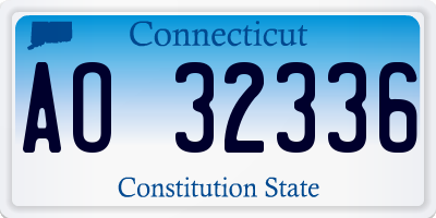 CT license plate AO32336