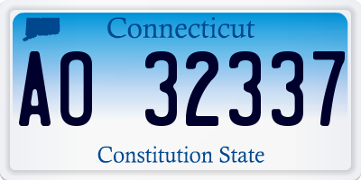 CT license plate AO32337