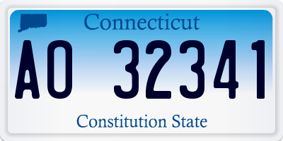 CT license plate AO32341