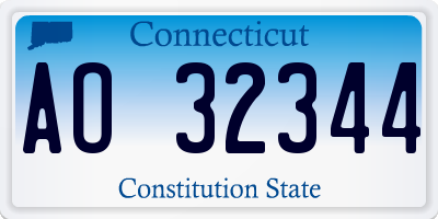 CT license plate AO32344