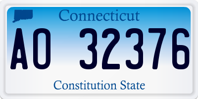 CT license plate AO32376