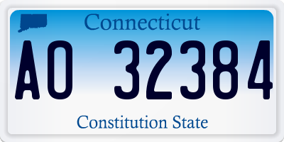 CT license plate AO32384