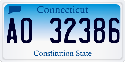 CT license plate AO32386