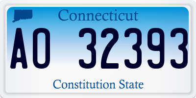 CT license plate AO32393